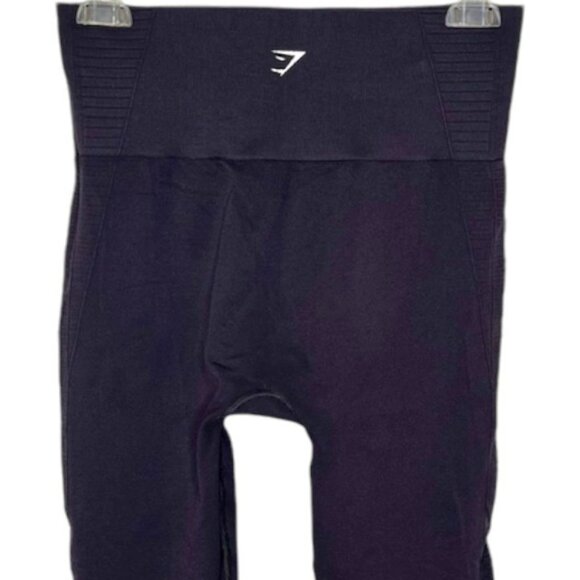 GYMSHARK Energy+ Seamless Stretch Cropped Eyelet Leggings Contoured - Black - L - Picture 8 of 12